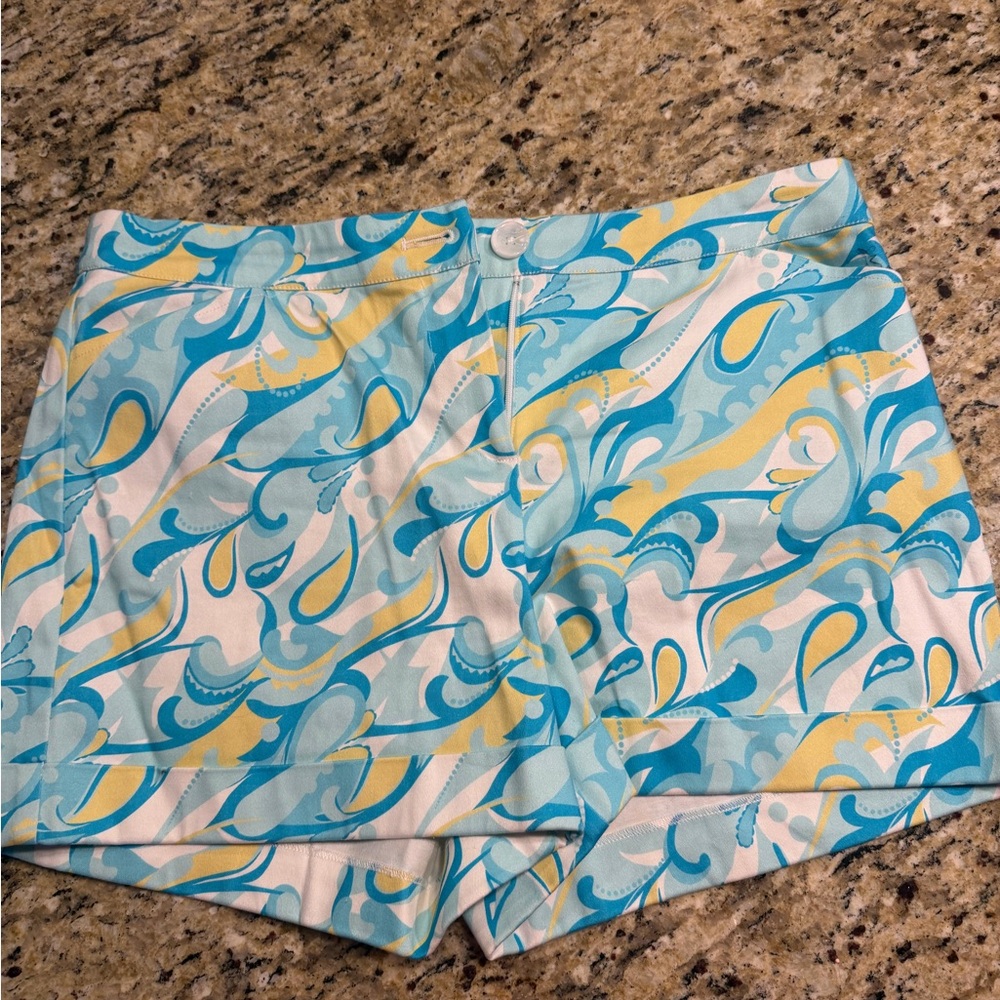 Tyler Boe Blue and Yellow Patterned shorts
